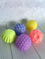 Текстурные мячики для малышей 5 шт в колбе