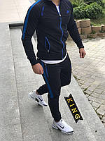 Спортивный костюм мужской Nike Running осенний весенний темно-синий Комплект Найк демисезонный