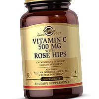 Витамин С 500 Solgar Vitamin C 500 mg with Rose Hips 100 таблеток Аскорбиновая кислота