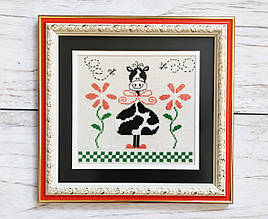 Картина вишита хрестом "Корівка"