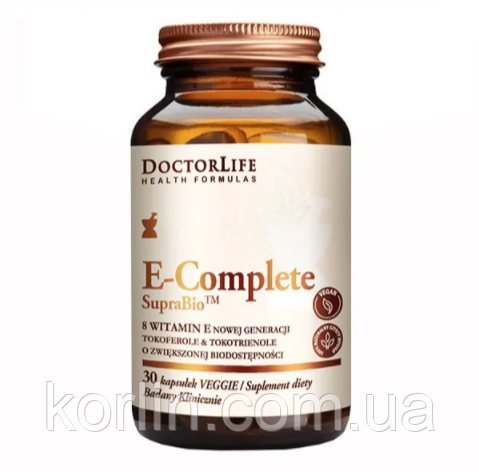 Вітамін Е Токофероли та Токотріеноли 30 кап Doctor Life E-Complete SupraBio Доставка з ЄС