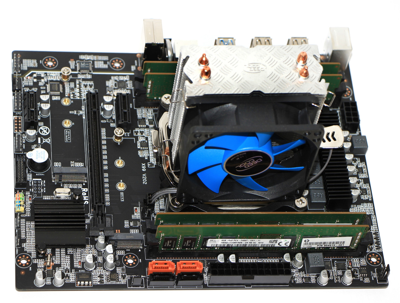 Комплект для ПК, 6 ядер 12 потоків (Xeon E5-2620 v3 2.40-3.20 GHz), X99, 16GB DDR4, +кулер вежа
