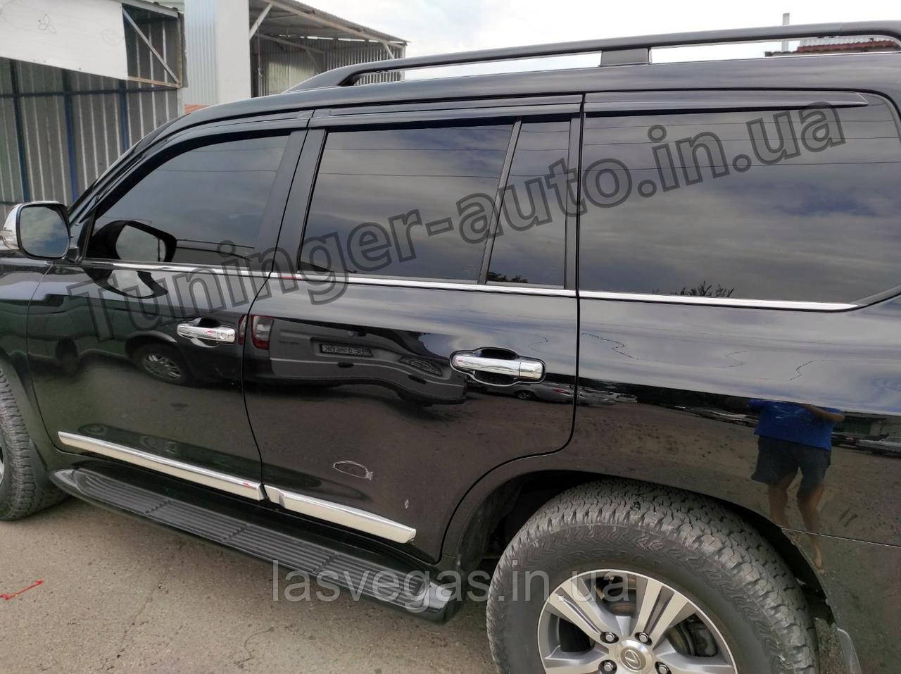 Дефлектори вікон, вітровики Toyota Land Cruiser 200 2007-2020 Lexus LX 2007 6шт. (Autoclover D086)