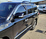 Дефлектори вікон (вітровики) хромовані 6шт.Toyota Land Cruiser 200 2007-2021 (Autoclover D653), фото 3