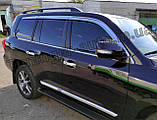 Дефлектори вікон (вітровики) хромовані 6шт.Toyota Land Cruiser 200 2007-2021 (Autoclover D653), фото 4