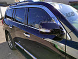 Дефлектори вікон (вітровики) хромовані 6шт.Toyota Land Cruiser 200 2007-2021 (Autoclover D653), фото 6