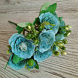 Букет відкритих блакитного троянд., фото 7