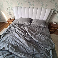 Двохспальний страйп сатин бордо