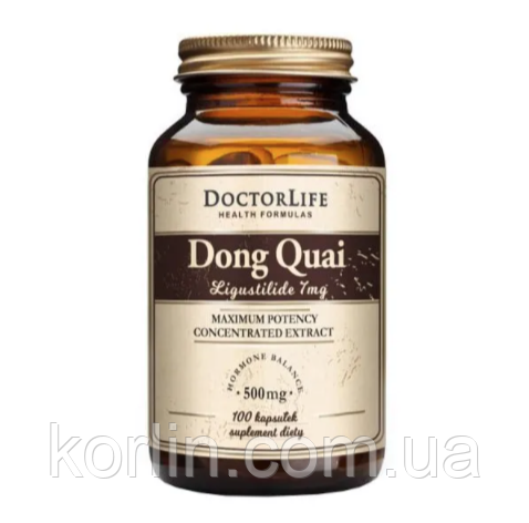 Dong Quai Донг Квай Екстракт Китайської Ангеліки 500 мг 100 кап Doctor Life США Доставка з ЄС