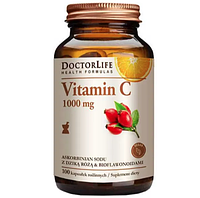 Витамин C 1000 мг Буферный + Шиповник + Биофлавоноиды 100 кап Doctor Life Vitamin C 1000 mg США Доставка из ЕС