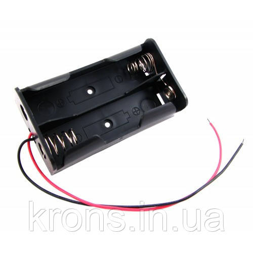 Батарейний відсік для 2x 18650, 7.4В бокс кейс з дротами, Arduino