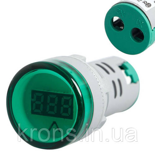 Вольтметр індикатор AC12-500V, 12-500В 22мм на панель щита