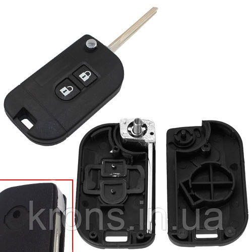 Викидний ключ, корпус під чіп, 2кн, Nissan, фото 1