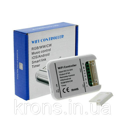 Контролер світлодіодної стрічки Wi-Fi, 5 каналів, RGB WW CW, 12-24В, 20А, фото 1