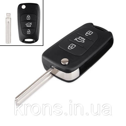 Викидний ключ, корпус під чіп, 3кн, Hyundai