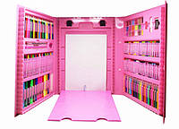 Набор для детского творчества рисования в чемодане из 208 предметов "Чемодан творчества" Розовый