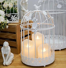 Декоративні білі клітки для птахів з металу, набір 2 шт. 45 см і 35 див. Весільний, святковий декор