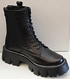 Черевики високі жіночі на байці шкіряні від виробника модель ЛС21-2010, фото 2