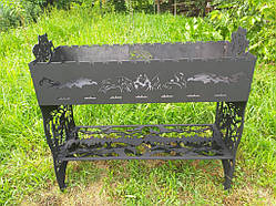 Мангал стаціонарний Рибаку, Мисливцю, з металу 5 мм, зроблений на ЧПУ