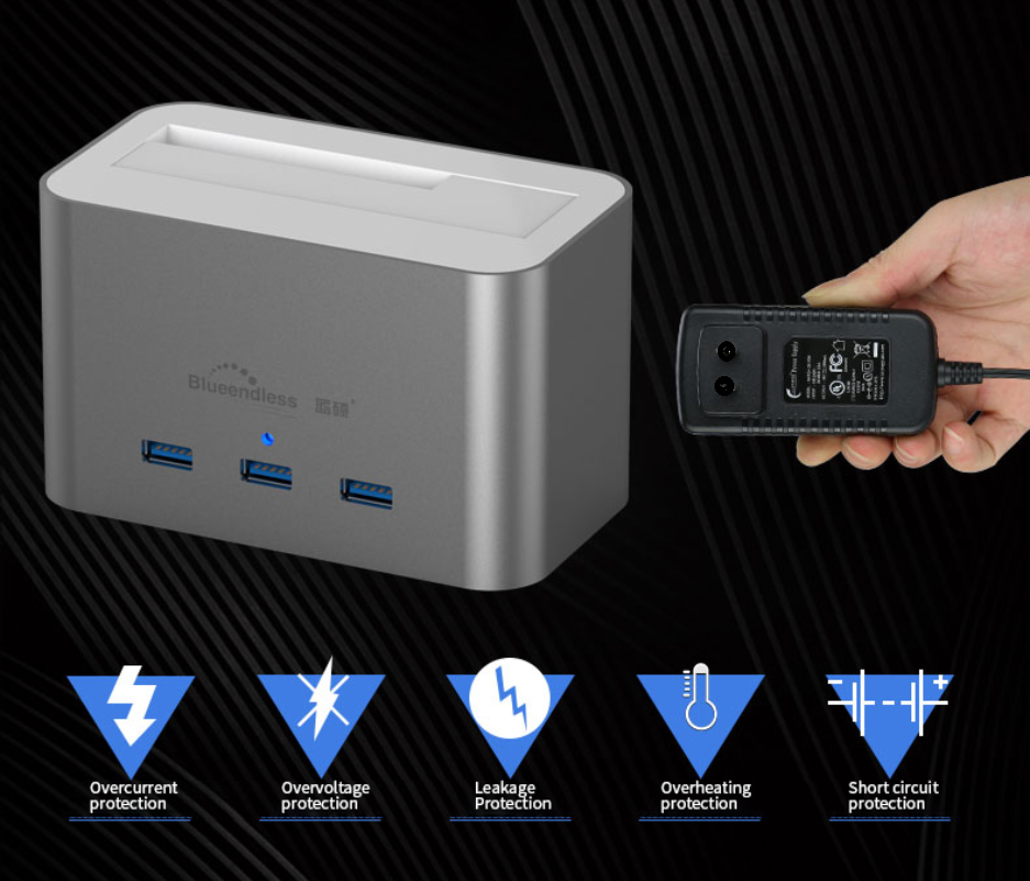 Док станція Blueendless HD01 HUB для HDD, SSD 2.5" 3.5" SATA III, USB 3.0 USB HUB