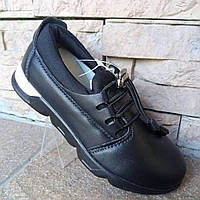 Туфлі дитячі Y. TOP чорні на гумка-шнурок G108-6