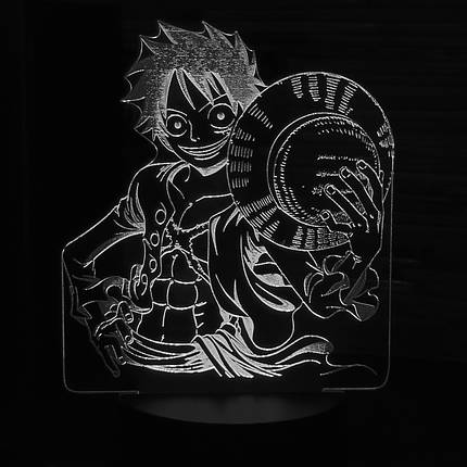 Акриловий світильник-нічник Манки Д. Луффи (Monkey D. Luffy) білий tty-n000614, фото 1