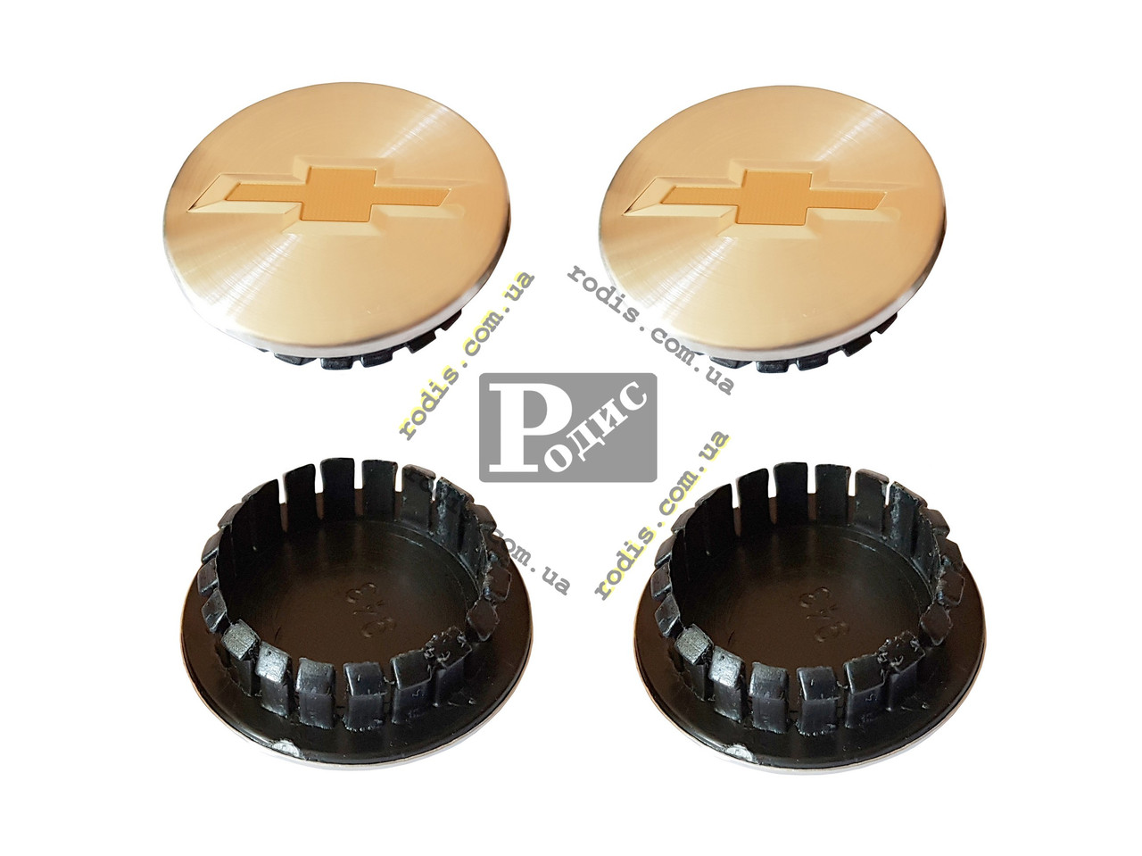 Ковпачки на диски Chevrolet Ø 59-47 (високі) сірі — Заглушки для дисків Шевроле