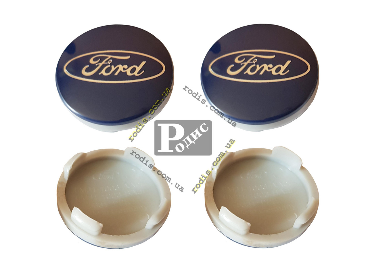Ковпачки на диски Ford Ø54-50 сині (6M21-1003-AA, 6M21-1003-BA) — Заглушки для дисків Форд