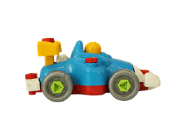 Дитячий пластиковий розвиваючий конструктор машинка Гонка для дитини з викруткою машинка Блакитний
