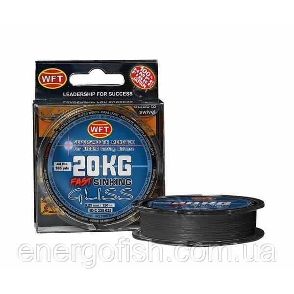Шнур WFT KG Gliss Sinking Black 150 м 0.16 мм 10 кг