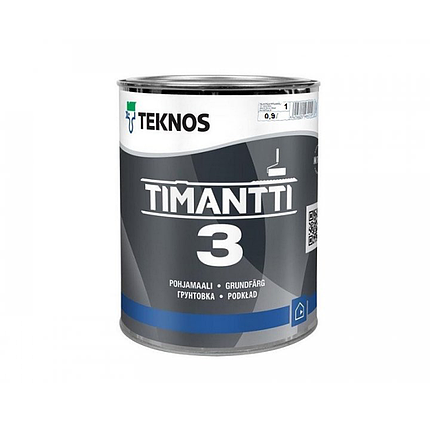 Грунт-фарба для стін і стель Teknos Timantti 3 0.9 л, фото 1