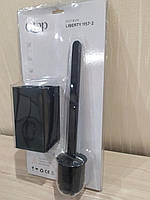 Щітка для унітаза підлогова, латунь QT колір чорний у квадратному дизайні. Туалетні йоржики