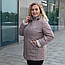 Куртка жіноча весняна великого розміру 52-60 шоколадний, фото 2