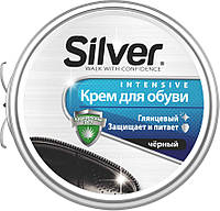 Крем для обуви Silver, черный (50мл.) в шайбе