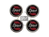 Наклейки для колпачков на диски Sport черные (60 мм) - Наклейки на колпачки для дисков Спорт