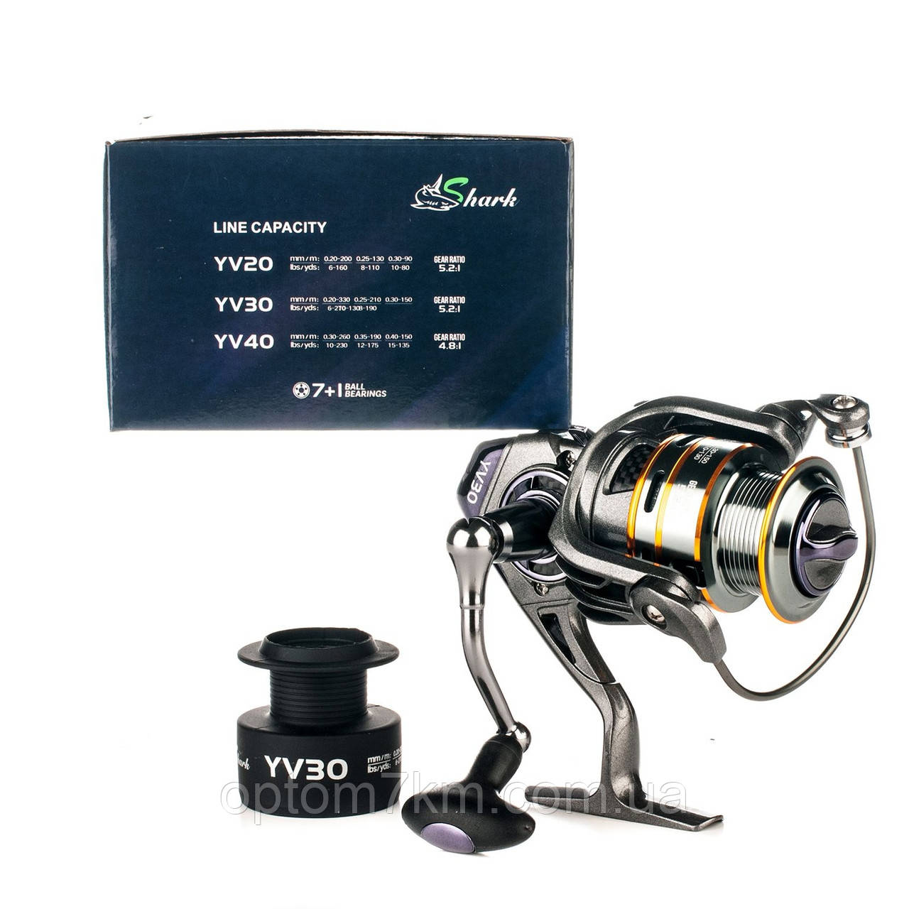 Котушка Shark YV-30 Carbon 7+1bb