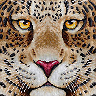Набор для вышивки бисером "Взгляд леопарда " савана,львица,тигренок, кот,милый,полная выкладка,Чехия,40х40 см