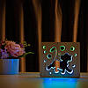 Світильник нічник із дерева ArtEcoLight #14/3 LED "Веселі левеня" з пультом і регулюванням, подвійним RGB, фото 2