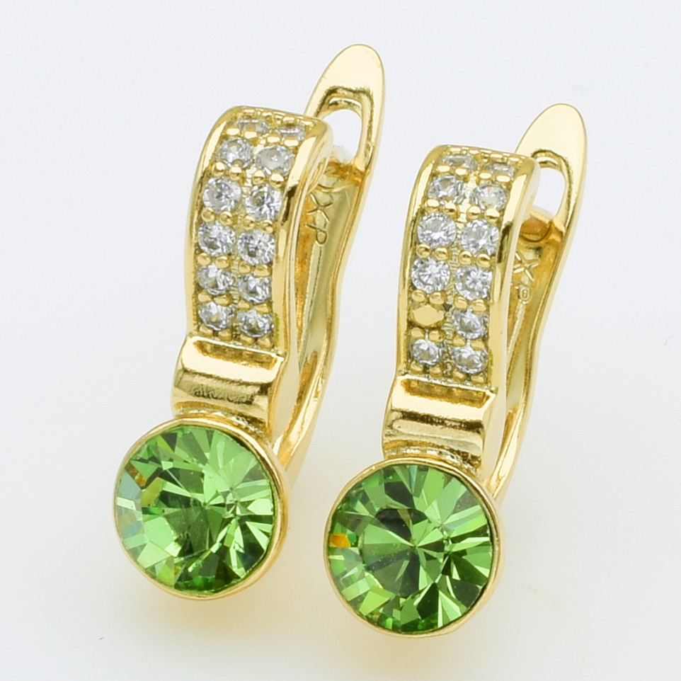 XUPING Сережки Позолота 18к Камені Swarovski, Висота 1.6см, Ширина 0.6см