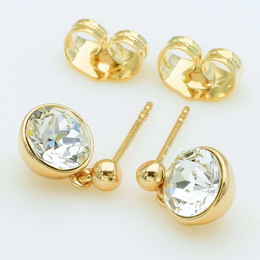 XUPING Сережки Позолота 18к Камені Swarovski, Висота 1.2см, Ширина 0.7см