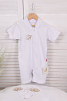 Пісочник Янгол + носочки з крильцями, вишивка на грудях ініціал, білий з золотим