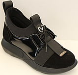 Туфлі шкіряні чорні на танкетці від виробника модель ТН21-13, фото 4