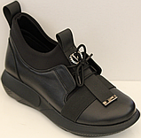 Туфлі шкіряні чорні на танкетці від виробника модель ТН21-13, фото 2