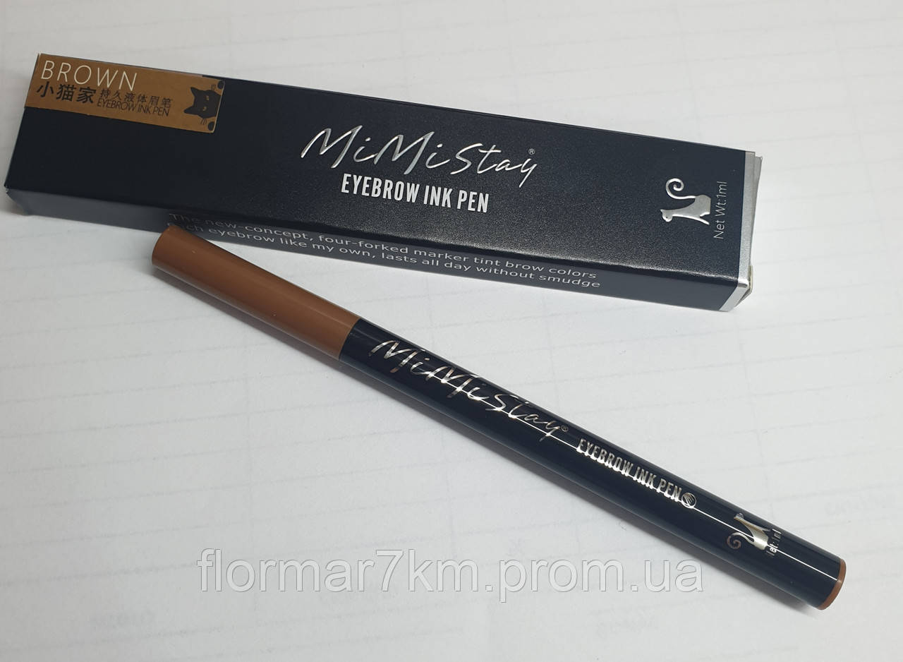 Маркер Для Бровей mimistay eyebrow ink pen 102(brown)коричневый - фото 2 - id-p1460751603