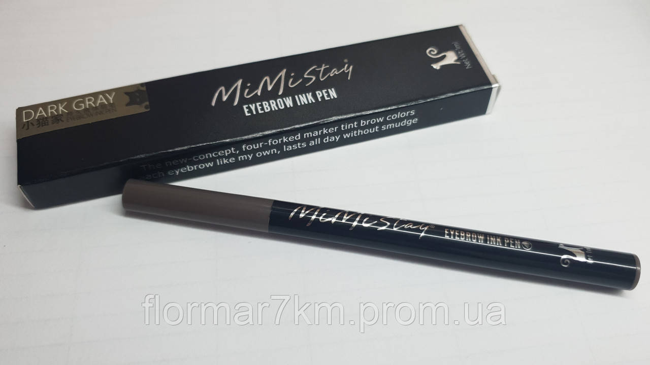 Маркер Для Бровей mimistay eyebrow ink pen 103(dark gray)темно -серый - фото 2 - id-p1460752309