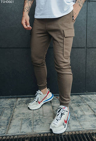 Спортивные штаны мужские карго Staff brown cargo коричневый TSH0661, фото 2
