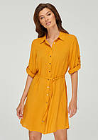 Туника - халат женская пляжное платье на пуговицах вискоза MARC&ANDRE LD 21-01 желтая
