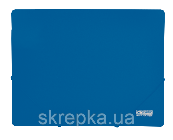 Папка на гумках JOBMAX А4 непрозора.пластик синя
