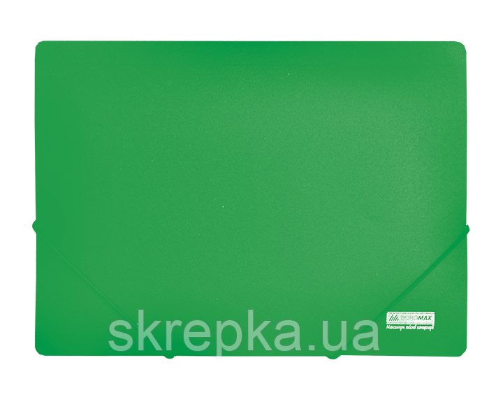 Папка на гумках JOBMAX А4 непрозр.пластик зелена