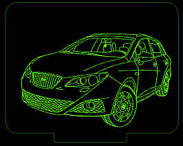 Акриловий світильник-нічник Сеат SEAT зелений tty-n000646